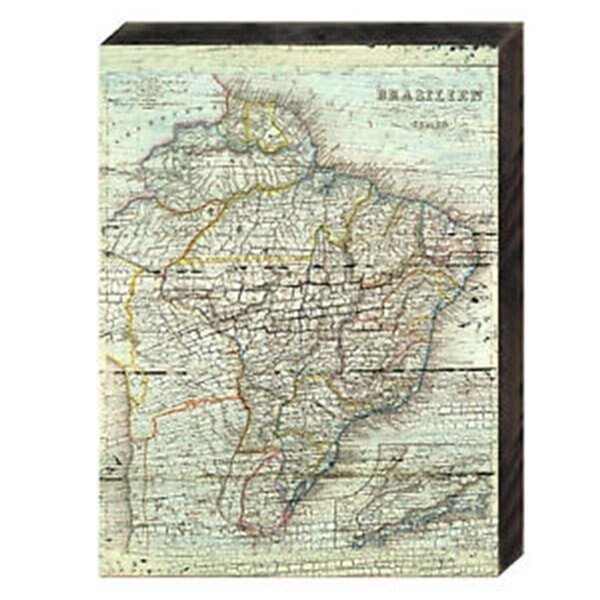 Map of Brazil Rustic Design Wooden Board Wall Decor, Designocracy, Mfr#: 85091BR08